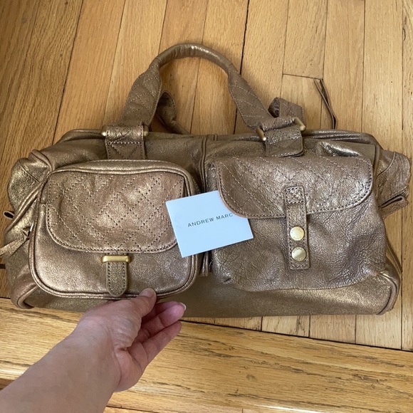 Andrew Marc bronze metallic tote bag nwt - Picture 9 of 11